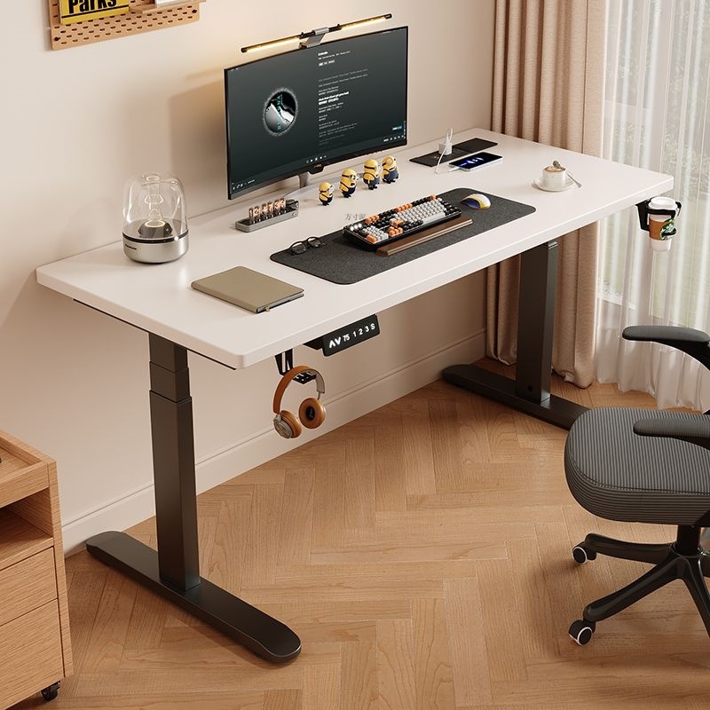 Solid Wood Electric Lift Table, Smart Computer Table, Liftable Desk, Workbench, E-Sports Table, Office Desk, Study Table