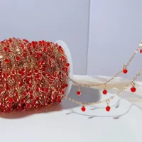DIY ювелирные аксессуары утолщенные сохраняющие цвет гальванические вспышки O-цепочка красный горный хрусталь антикварные аксессуары для волос платок с кисточками аксессуары для одежды