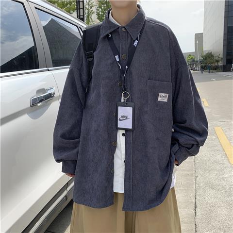 Pana chaqueta de los hombres jóvenes Hong Kong estilo japonés marca de moda primavera y otoño ropa suelta diseño sentido nicho camisa de manga larga