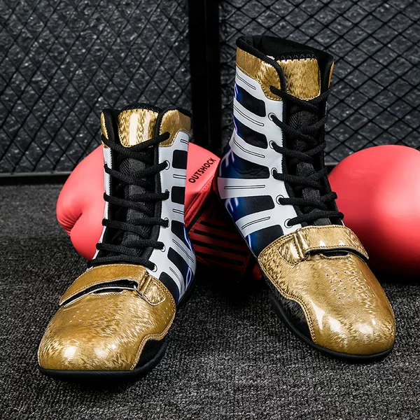 Boxing Shoes for Men and Women, High-Top Gym Comprehensive Training Shoes, Breathable, Wear-Resistant, Non-Slip, Fitness Wrestling Fighting Squat Shoes