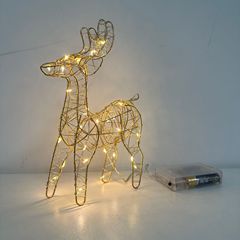 光る鉄芸クリスマスヘラジカクリスマスツリー光る置物デパートショーウインドークリスマス雰囲気装飾品