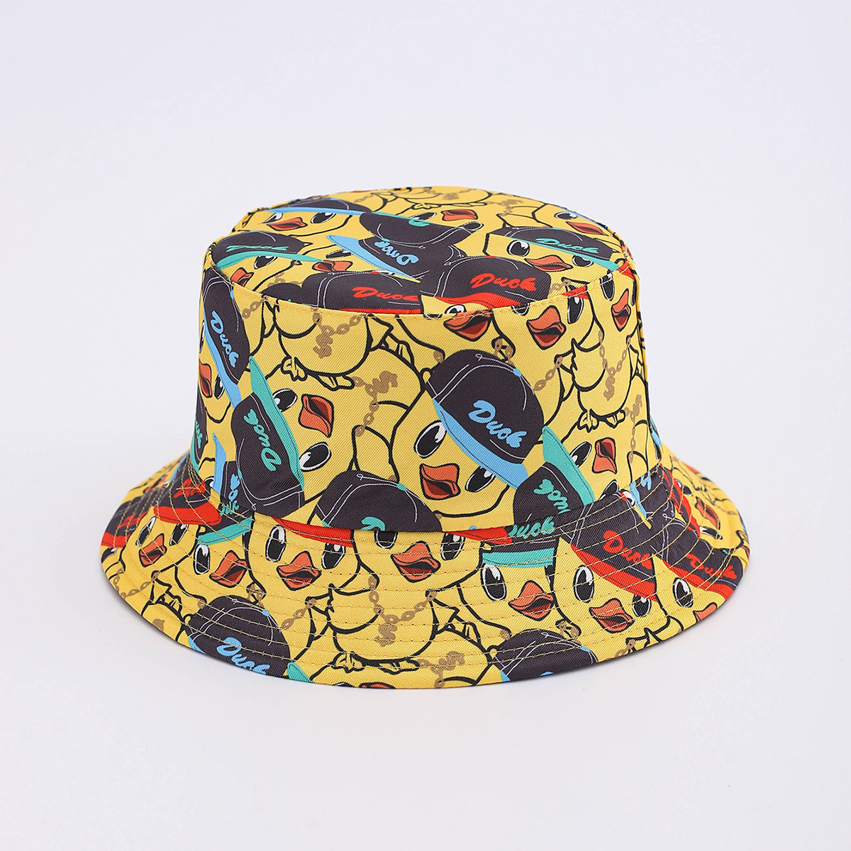 Nuevo pato amarillo impresión sombrero pescador sombrero hombre sombrero de sol moda ocio sombrero mujer sombrero de calle sombrero protector solar