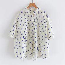 2025夏季 新品卡通波点印花蝙蝠袖衬衫女大码衬衣 批发