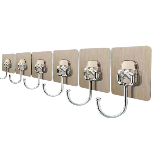 Large Adhesive Hooks, Traceless Sticky Hooks for Wall Mounting, Heavy-Duty Adhesive Hooks, No-Drill Hooks, Universal for Bathroom and Kitchen