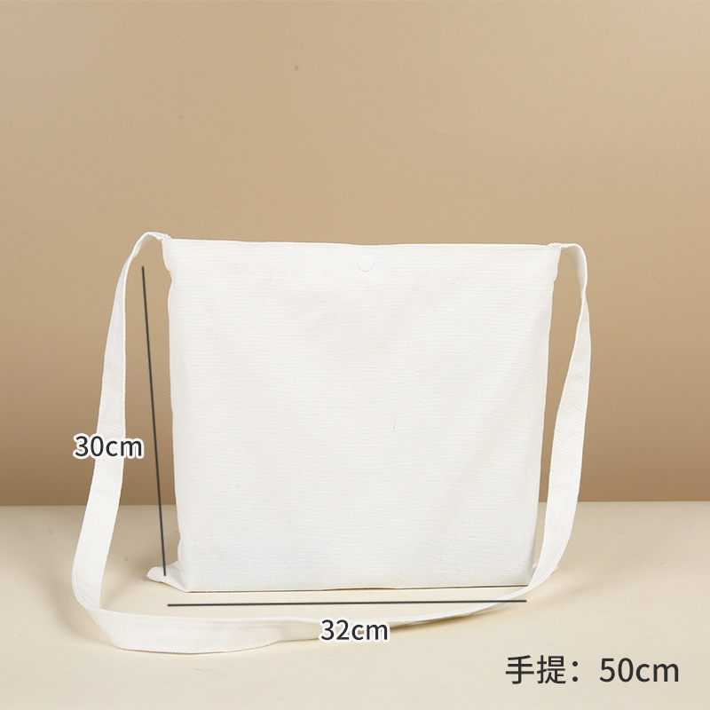子供用ブランク斜めキャンバスバッグカスタムパターンプリントロゴ中学生DIY環境に優しい高価値キャンバスバッグ|undefined