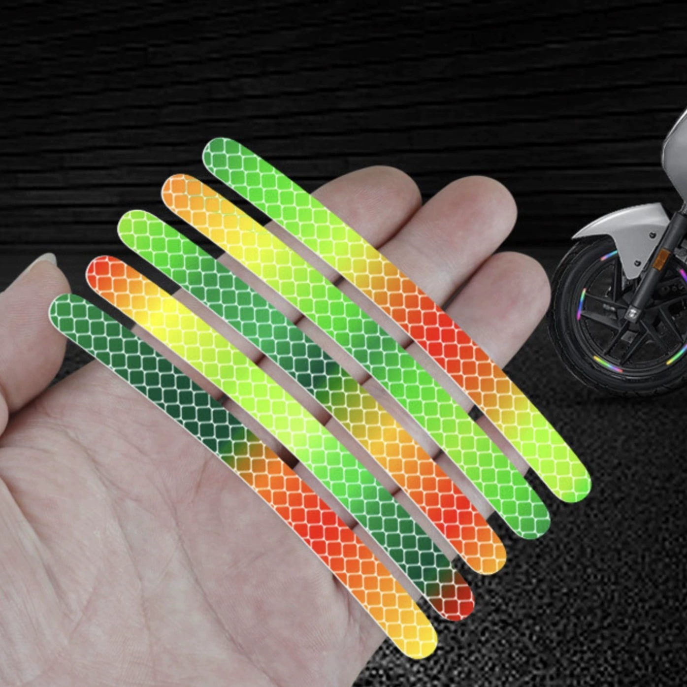 Светоотражающие наклейки на ступицу колеса автомобиля, предупреждающие наклейки для шин, радужные персонализированные креативные серебряные наклейки для мотоцикла, электромобиля, украшения