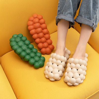 New Lychee Slippers for Women, Summer Indoor Mesh Ins Trendy Couple Home Personalized Creative Breathable Sandals