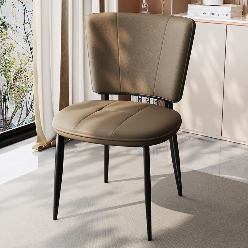Sillas de comedor italianas simples sillas de respaldo de diseño de alta gama de comedor de cuero de paquete suave