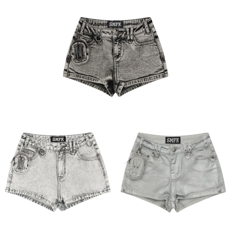 Smfk Mustang Rock Low-Waist Denim Shorts Sexy Retro Hot Pants Casual Pants