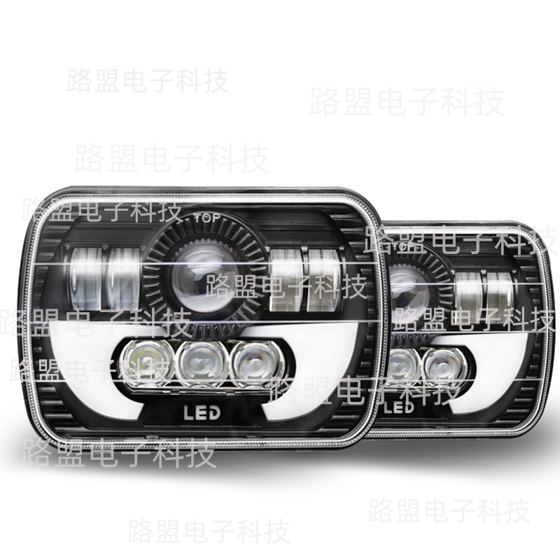 Adecuado para jeep Jeep Wrangler faros 7 pulgadas luz cuadrada Harley LED faros 5x7 luces de cuerno