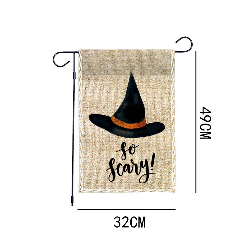 2021 transfronterizo nuevas decoraciones de Halloween Bandera de jardín impresión a doble cara escena de fiesta atmósfera diseño personalización