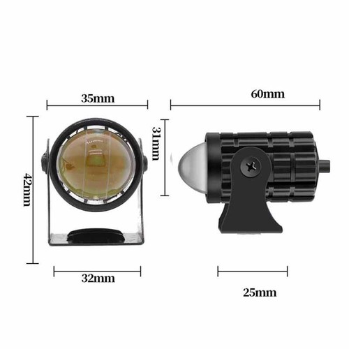 Two-color small steel cannon 12-80V waterproof LED motorcycle spotlight headlight two-color far and near integrated waterproof
