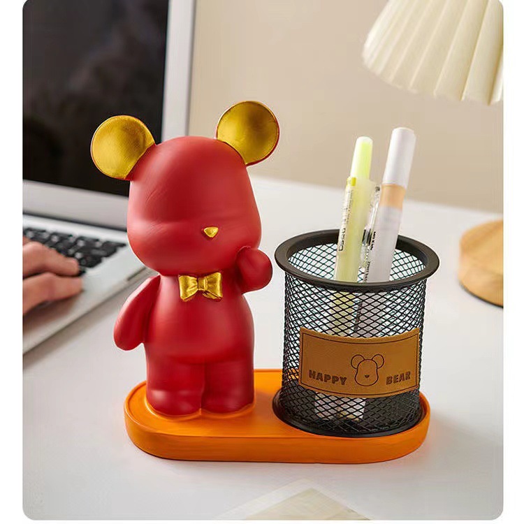 Portalápices de oso creativo gran capacidad multifuncional estilo ins minimalista almacenamiento de escritorio artefacto papelería para estudiantes oficina