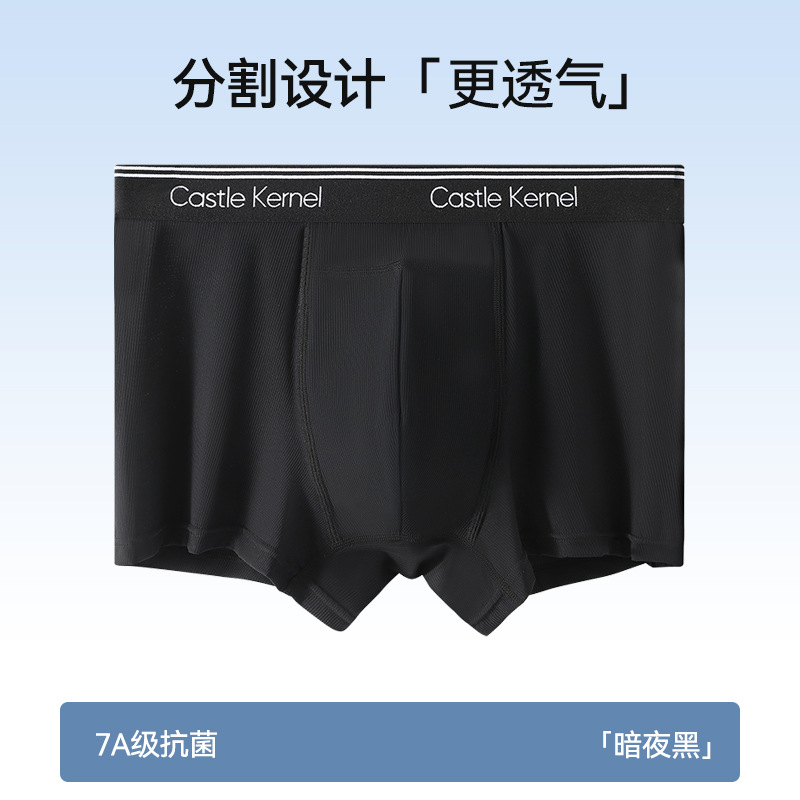 Ropa interior de seda de hielo para hombres, pantalones bóxer antibacterianos transpirables, pantalones cortos bóxer finos de verano para niños, ropa interior sin costuras para hombres