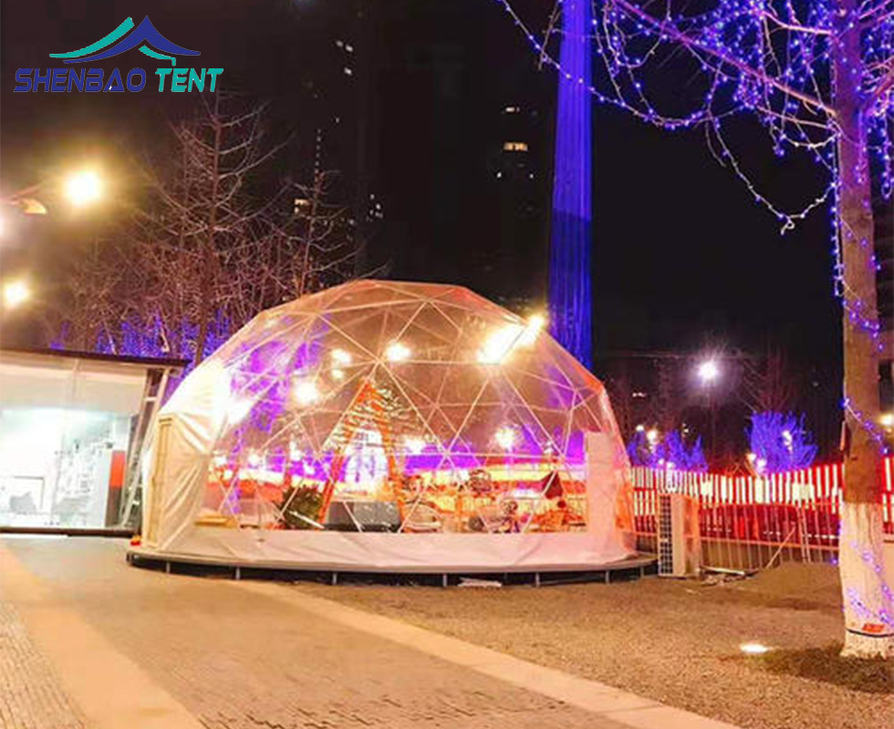 带灯光梦幻球形篷房餐厅 餐饮餐厅用包间透明pvc球形帐篷