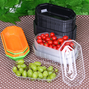 Fruit Box Portable Disposable Fruit Box Plastic Transparent Packaging Box Without Lid Rectangular Vegetable Tray