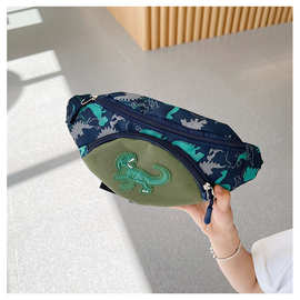 2025新款时尚时尚小包儿童男女童可爱卡通恐龙腰包洋气单肩斜挎包