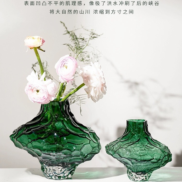 Valley Vase Asymmetrical Glass Scandinavian ins Style Home Living Room Decoration Ornaments Model Room High-end Sense