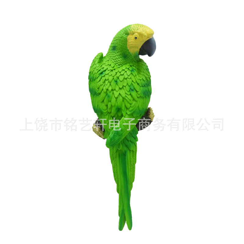 跨境仿真鹦鹉小鸟模型户外花园庭院树木装饰酒柜创意家居工艺礼品|undefined