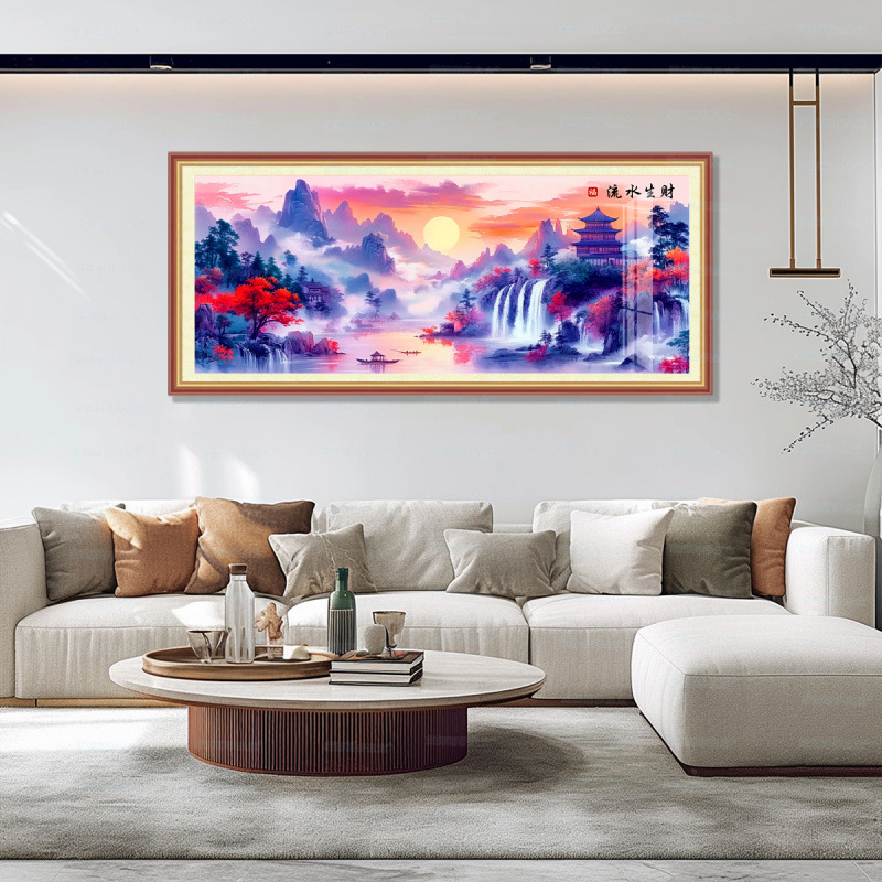 Mona Lisa Real bordado cruzado púrpura Yun Danxia-Liushui Shengcai nuevo estilo chino gran auspicioso buen bordado de hilo simbólico image 3