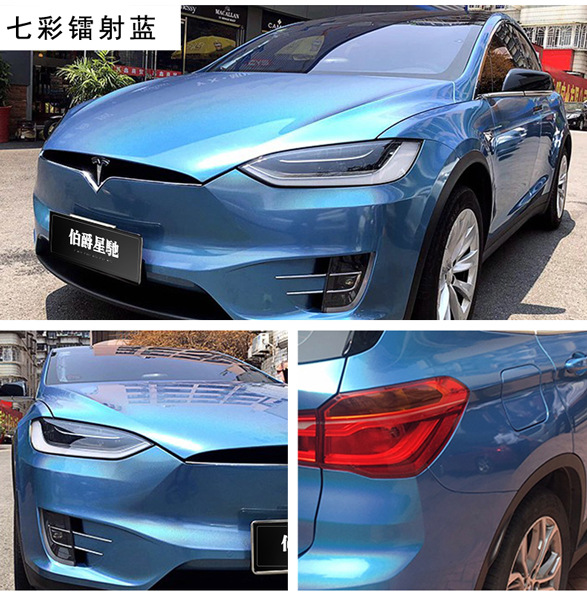 Source Factory Pvc Colorful Laser Black and White Brocade Gray Color Changing Film Pearlescent Color Changing Brocade Car Modification Film Batch