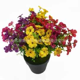 亚马逊7叉尤加利仿真绿植假花 节日家居插花造景DIY装饰 跨境批发