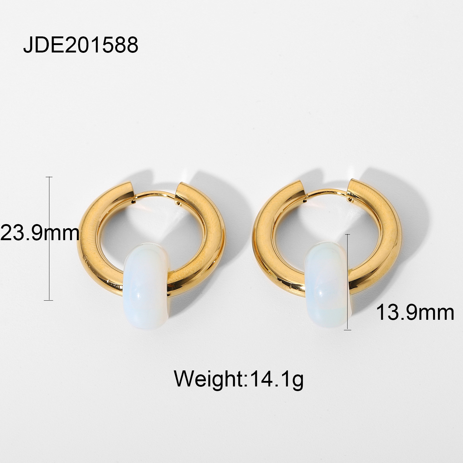 Circle Plating Stainless Steel No Inlaid Gold Plated Earrings display picture 5