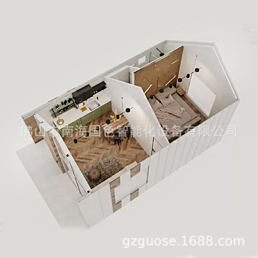 Casa prefabricada Casa modular de acero ligero Casa de estructura de acero Casa integrada Casa de familia cápsula espacial Casa de familia Sala de exposiciones