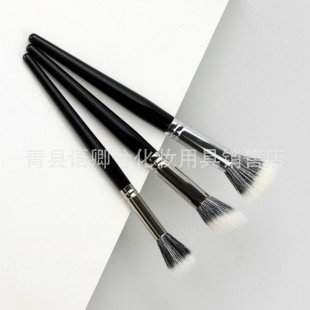Makeup Brush Fine Light Front Wool Medium Dotted Blush Brush Double-Layer Flat Head Animal Mao Qing County Beauty Makeup Tool