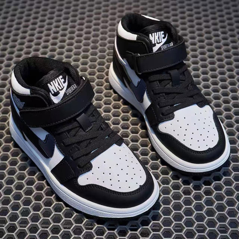Aj Trendy Brand Children's Shoes Boys' Sports Shoes 2026 Spring and Autumn New Style Girls' High-Top Sneakers Children's Aj Basketball Shoes with Fleece Lining