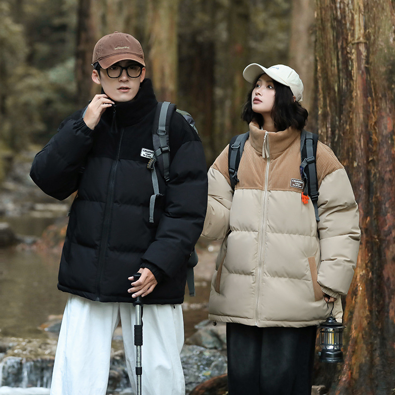 NASA立领棉服男款冬季装拼接灯芯绒面包服棉袄子加厚抗寒外套棉衣