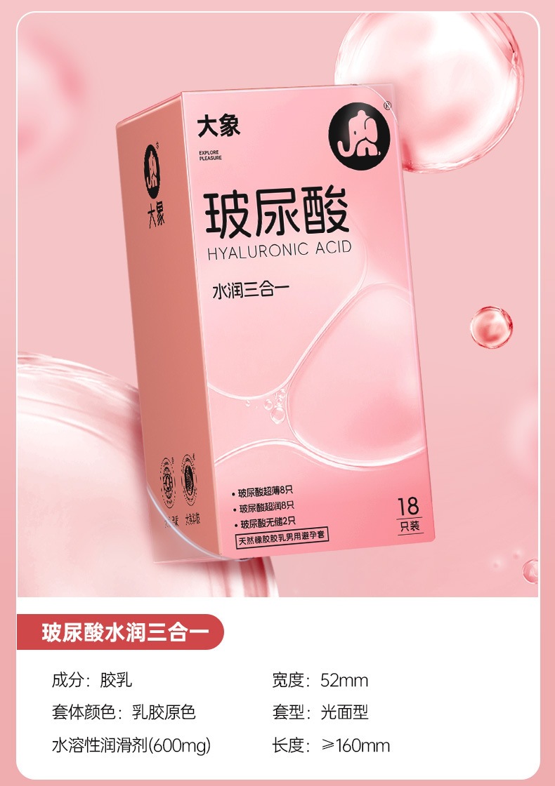 Elephant Ultra-Thin Orgasmic Condoms for Women with Hyaluronic Acid, 2-Pack — detail image 22