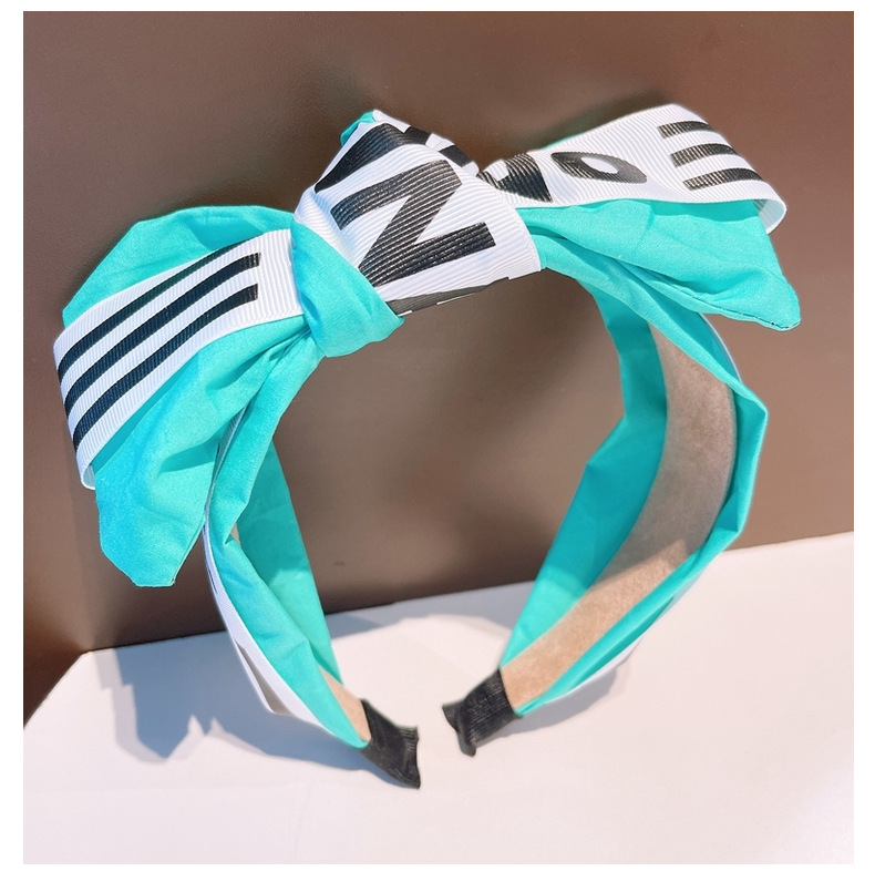 Fashion Wide Big Bow Letter Contrast Color Ribbon Headband Wholesale display picture 8