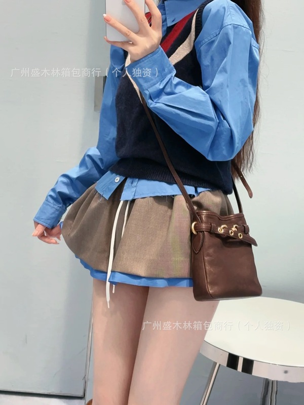 跨境外单Aventure双M羊皮福袋mini水桶包小众百搭休闲斜挎包女包|undefined