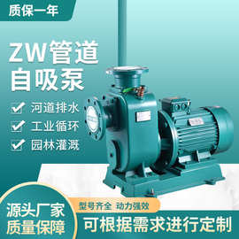 管道自吸泵农业ZW三相防堵塞排污水泵抽水离心泵农用灌溉大流量高