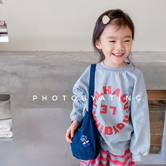 New 2024 Spring Children's Clothing, Children's Korean Spring Outfits T-shirts for Boys and Girls, Long-Sleeved Base Shirts 122123