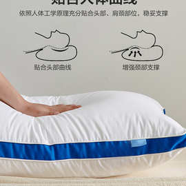 444Z批发双人长枕头枕芯1.2m1.5米1.8全棉酒店情侣长条枕头芯护颈