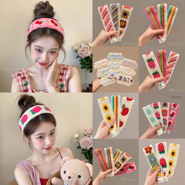 French-style floral hair clips, 2026 new collection, cute children's bangs stickers, Korean-style adhesive hair accessories, magic tape for women