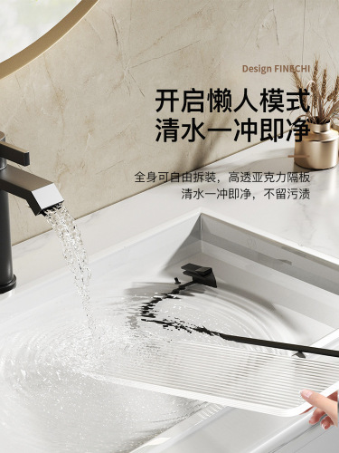 Bathroom shelf, toilet room, washroom, acrylic face wash, washbasin, washroom supplies storage gun, ash grey, no drilling required