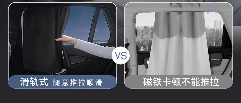 Car Sunshade Curtain Track-Type Baby Car Sun Protection and Heat Insulation Privacy Curtain Car Side Window Curtain Deerskin Velvet Sunshade