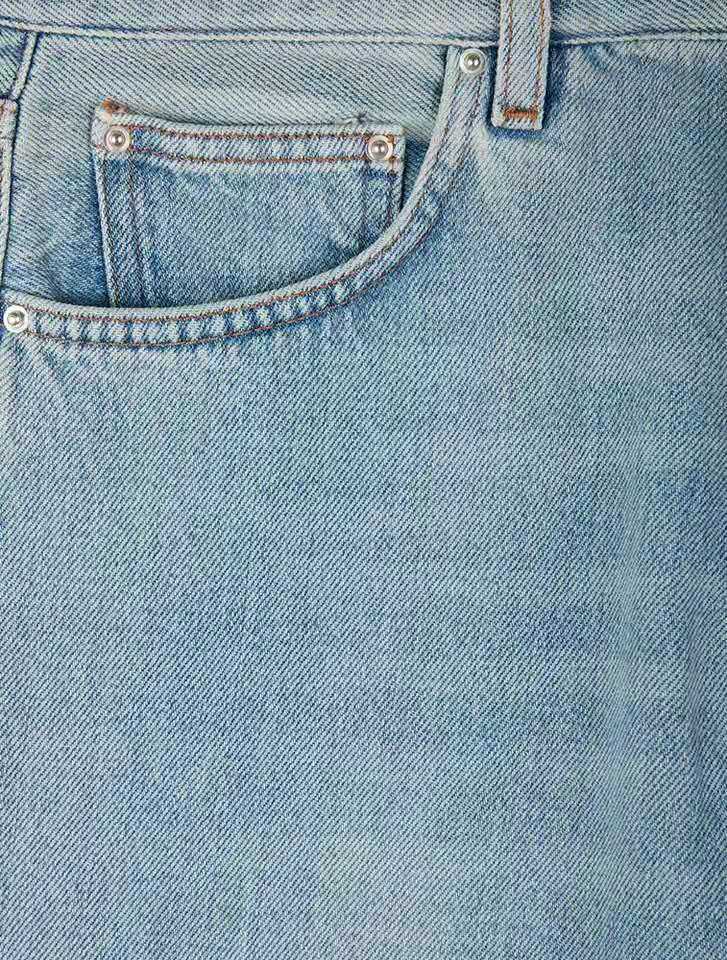 北欧TOT简约显瘦不对称纽缝牛仔裤2021款高品质