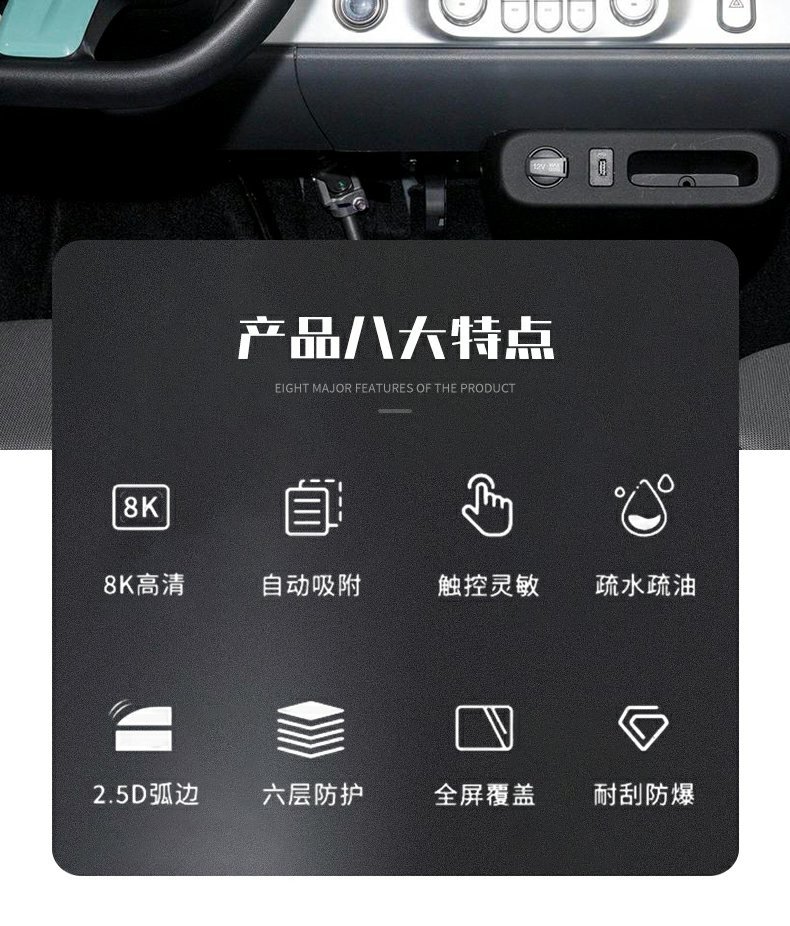 23-24 Changan Lumin Waxy Corn Screen Tempered Film Central Control Navigation Display Car Interior Protection Film