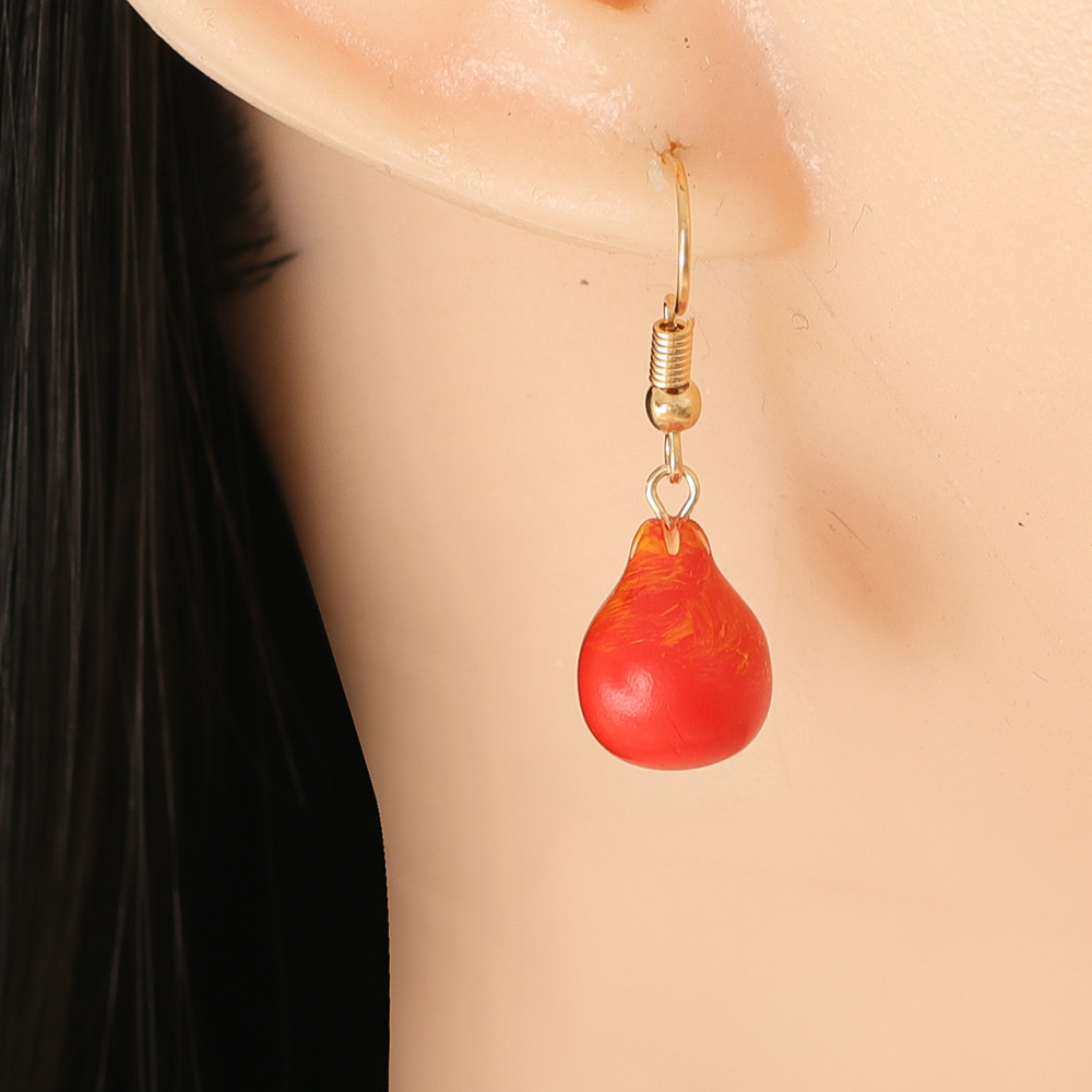 Korean Red Pear Fruit Earring Wholesale display picture 2