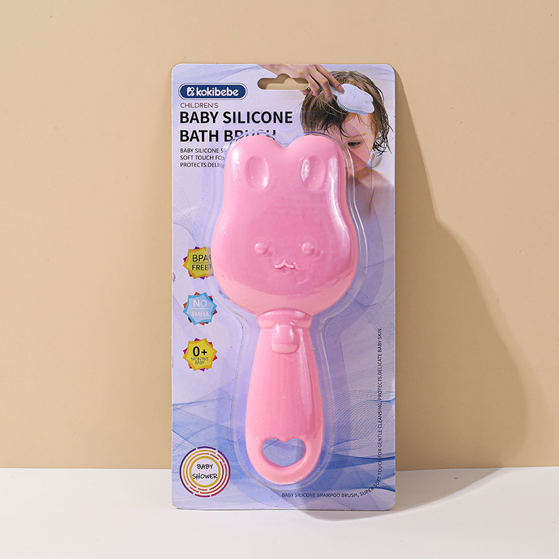 Nombre en inglés Tarjeta de succión Embalaje Cepillo de silicona Baño de bebé Baño Cepillo de silicona Dibujos animados Cepillo de limpieza de baño lindo