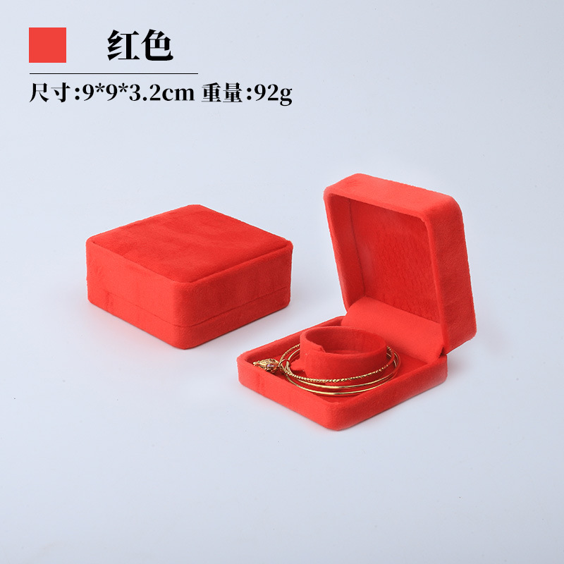 Caja de joyería de terciopelo de alta gama, caja de embalaje de terciopelo para anillos, pulseras, pendientes, cadenas largas, caja de regalo para joyería