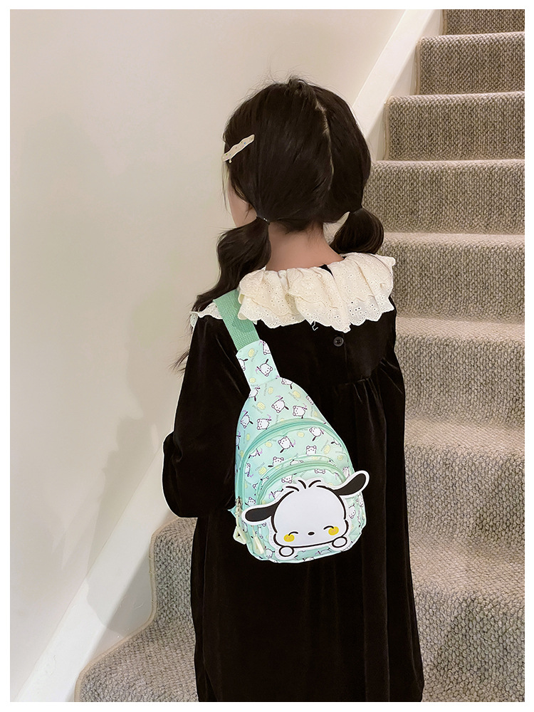 Wholesale new cross-border small-sized children's chest bags with double zippers and large capacity, cute single-shoulder bags for boys and girls in kindergartens undefined