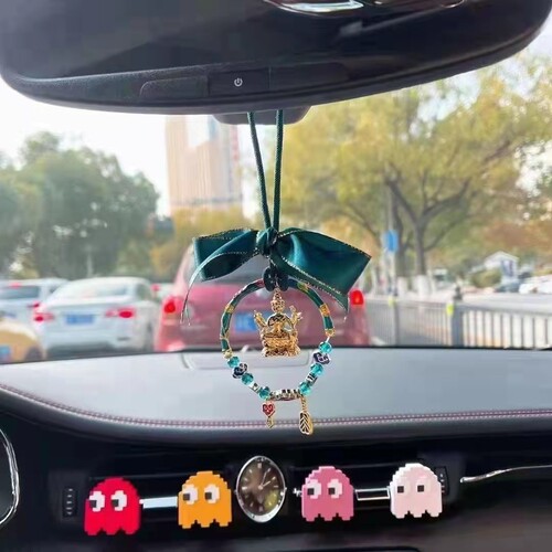 Thai Buddhist amulet LP Suban 2564 Erawan Buddha car hanging peacock blue car rear view mirror hanging car pendant