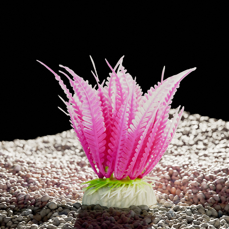 Simulación de ciempiés de hoja larga, plantas acuáticas, acuario decorativo, flores y plantas falsas, pecera al por mayor, acuario de plástico, paisajismo