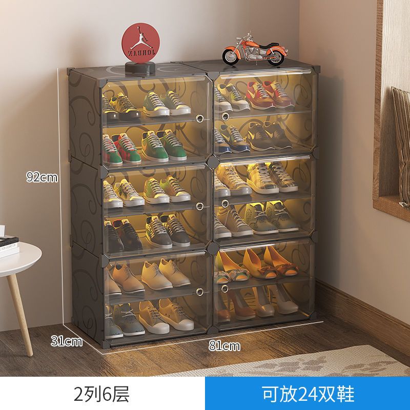 [신발 찾기 쉬워진 투명도어 업그레이드] 2열 6단 -