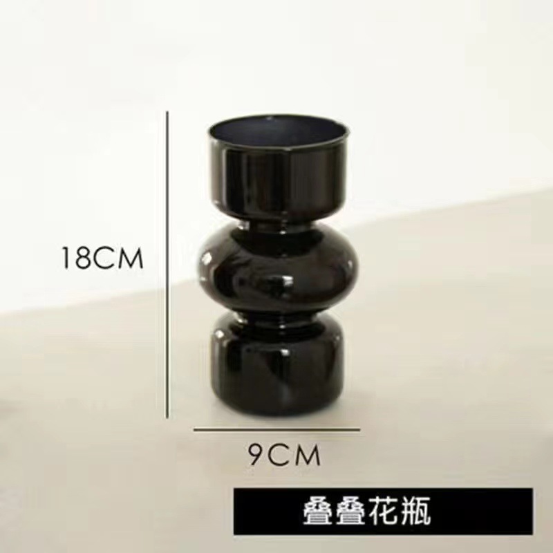 21. 그물 빨강 큰 꽃병-검정